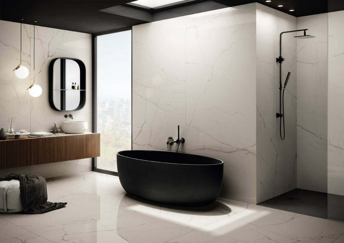 Ambiente bagno della collezione The Room di Imola Ceramica