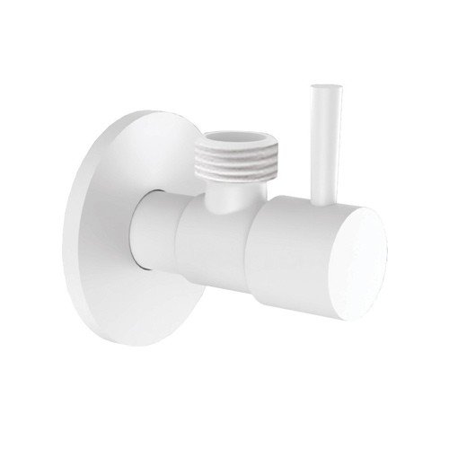 RUBINETTO SOTTOLAVABO TONDO 1/2x1/2 — Colore: BIANCO OPACO
